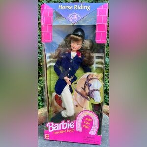 Mattel Barbie HORSE RIDING Equestrian 1997 Posable Body NRFB